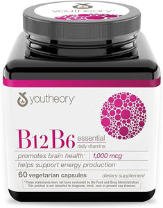 Youtheory Vitamin B12 B6, Daily Energy and Brain Support Supplement, Vegetarian Capsules, 60 ct in Pakistan