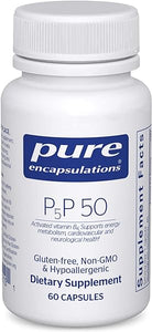 Pure Encapsulations P5P 50 - Active Vitamin B6 - Supports Energy Metabolism & Brain Health* - Gluten Free & Non-GMO - 60 Capsules in Pakistan