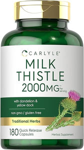Carlyle Milk Thistle 2000mg | 180 Capsules | with Dandelion & Yellow Dock | Non-GMO, Gluten Free in Pakistan