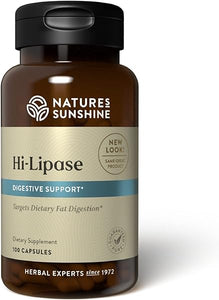 Nature's Sunshine Hi Lipase Dietary Supplement, 100 Capsules | Powerful Enzyme Supplement that Allows the Digestive System to Digest Fats in Pakistan