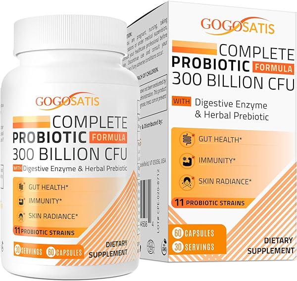 Probiotics for Women & Men, 300 Billion CFU 11 Strains, Probiotic with Organic Herbal & Digestive Enzymes, Shelf Stable Probiotic for Gut Digestive Health Gut & Bloating, Immune Health, 60 Capsules in Pakistan