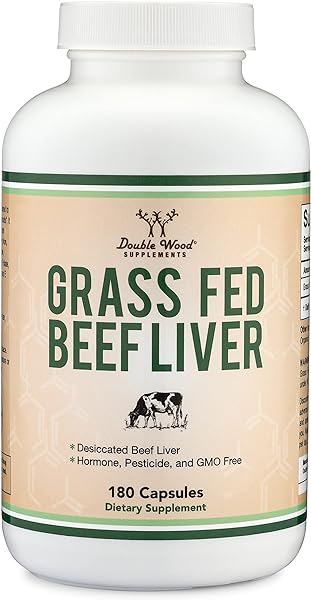 Beef Liver Capsules (1,000mg of Grass Fed, Desiccated Beef Liver per Serving, 180 Capsules, 3 Month Supply) Beef Liver Supplement for Digestion, Immune Health, Energy, and Wellness by Double Wood in Pakistan