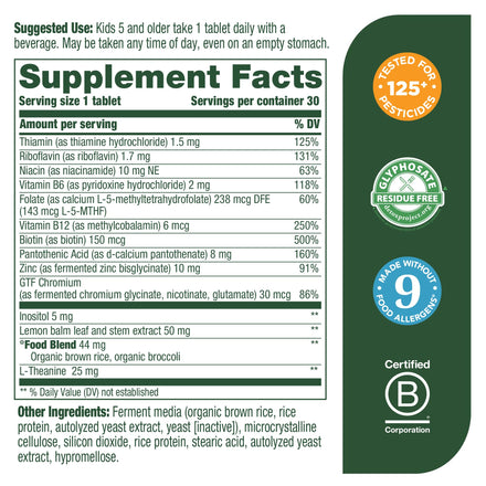 MegaFood Kids B Complex - B Complex Vitamin Supplement - 8 B Vitamins with Vitamin B6, Vitamin B12, Folate, Biotin & More - Supports Cellular Energy Production - Vegetarian, Gluten Free - 30 Mini Tabs