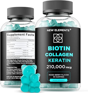 Biotin Gummies with Keratin & Collagen Peptides - Advanced Supplement for Hair Growth Treatment for Men & Women Hair Skin and Nails Vitamins – Biotin 10000mcg | Keratin 100000mcg | Collagen 100000mcg in Pakistan