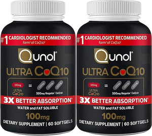 Qunol CoQ10 100mg Softgels, Ultra CoQ10 100mg, 3x Better Absorption, Antioxidant for Heart Health & Energy Production, Coenzyme Q10 Vitamins and Supplements, 4 Month Supply, 60 Count (Pack of 2) in Pakistan