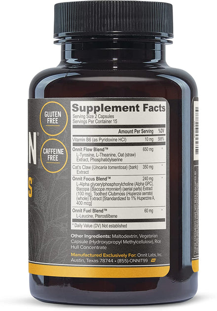 Onnit Alpha Brain Supplement for Concentration, Brain & Memory Support - Brain Booster
