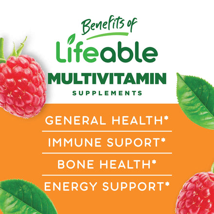 Lifeable Kids Multivitamin – Great Tasting Natural Flavor Gummy – Vegetarian, GMO Free Vitamin Supplement in Pakistan