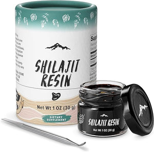 Pure Shilajit Resin with Spoon, High Nutritional Potency, Plant-Derived Trace Minerals & Fulvic Acid (1oz / 30gm, Pack of 1) in Pakistan