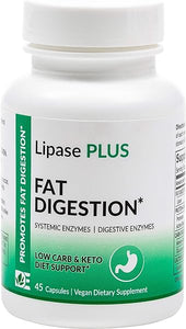 Lipase Plus - Keto Diet, Digestive Enzyme Formula, Fatty Food Digestion, Omega Fatty Acid Absorption | 45 Count in Pakistan