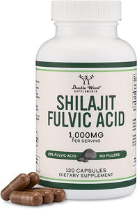 Shilajit Pure Himalayan Capsules (20% Fulvic Acid Supplement) 1,000mg of Authentic Shilajit Extract per Serving, 120 Count (High in Trace Minerals, No Fillers, Manufactured in The USA) by Double Wood in Pakistan