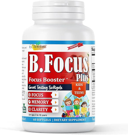 B.Focus Plus Brain Booster Supplement for Kids & Teens, Supports Focus, Memory, Clarity, Energy, Memory Vitamin Supplements 60 Softgels in Pakistan