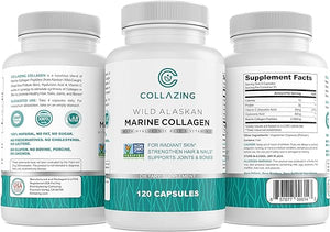 Alaskan Wild-Caught Marine Collagen Peptides + Hyaluronic Acid + Vitamin C, for Beautiful Skin, Hair and Nails, 120 Capsules in Pakistan