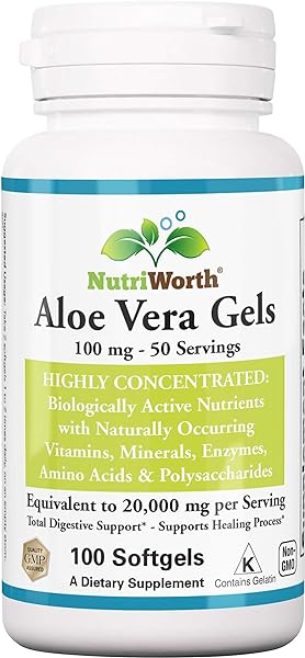 Aloe Vera Supplement (100 Softgels) 20,000mg in Pakistan