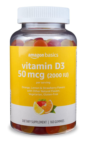 Amazon Basics Vitamin D3 2000 IU Gummies, Orange, Lemon & Strawberry, 160 Count (2 per Serving) (Previously Solimo) in Pakistan Amazon Basics Vitamin D3 2000 IU Gummies, Orange, Lemon & Strawberry, 160 Count (2 per Serving) (Previously Solimo) in Pakistan
