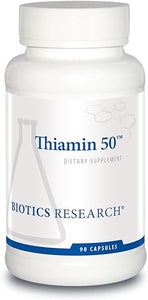BIOTICS Research Thiamin 50™ – High Potency Vitamin B1, 50 mg, Energy Production, Metabolic Support, Cardiovascular Health, Brain Health. 90 Capsules in Pakistan