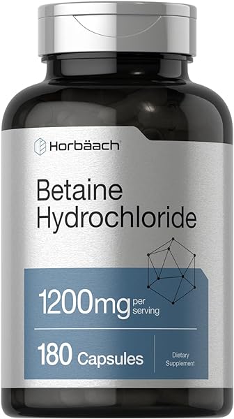 Betaine HCl 1200mg | 180 Capsules | Betaine Hydrochloride Supplement | Non-GMO, Gluten Free | by Horbaach in Pakistan in Pakistan Betaine HCl 1200mg | 180 Capsules | Betaine Hydrochloride Supplement | Non-GMO, Gluten Free | by Horbaach in Pakistan in Pakistan