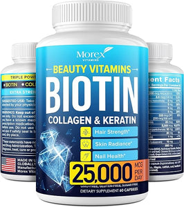 Biotin Keratin & Collagen Capsules - Made in USA - Natural Collagen, Keratin & Biotin for Hair Growth - Biotin & Collagen Vitamins with Multi Collagen Peptides for Hair Loss, Skin & Nails in Pakistan