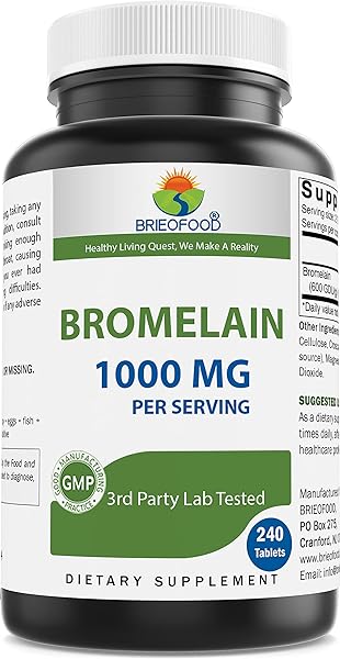 Brieofood Bromelain 1000mg per Serving 240 Ta in Pakistan