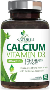 Calcium 1200 mg Plus Vitamin D3, Bone Health & Immune Support - Nature's Calcium Supplement with Extra Strength Vitamin D for Extra Strength Carbonate Absorption Dietary Supplement - 120 Tablets in Pakistan