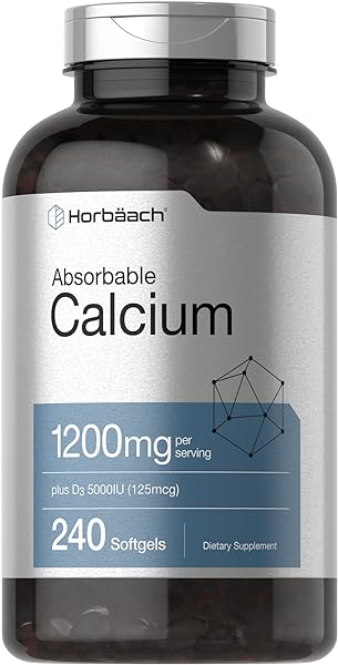 Calcium 1200 mg with Vitamin D3 | 240 Softgels 5000 IU Absorbable Supplement Non-GMO, Gluten Free by Horbaach in Pakistan in Pakistan Calcium 1200 mg with Vitamin D3 | 240 Softgels 5000 IU Absorbable Supplement Non-GMO, Gluten Free by Horbaach in Pakistan in Pakistan