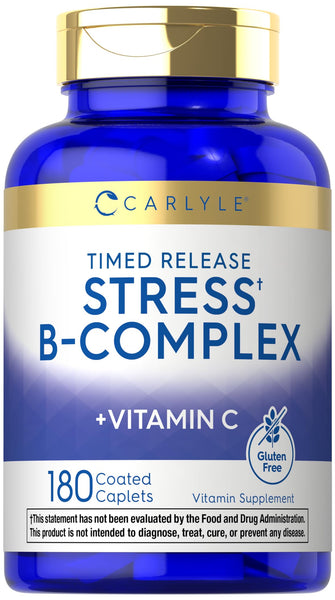 Carlyle Stress B Complex Vitamin Supplement | 180 Caplets | with Vitamin C | Non-GMO and Gluten Free in Pakistan Carlyle Stress B Complex Vitamin Supplement | 180 Caplets | with Vitamin C | Non-GMO and Gluten Free in Pakistan