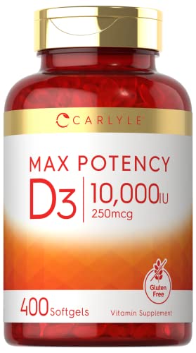 Carlyle Vitamin D 10000 IU 400 Softgels | Value Size | Max Potency | Non-GMO, Gluten Free Supplement in Pakistan Carlyle Vitamin D 10000 IU 400 Softgels | Value Size | Max Potency | Non-GMO, Gluten Free Supplement in Pakistan