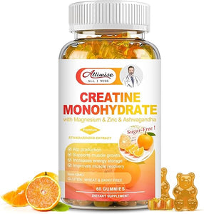 Creatine Monohydrate Supplement Gummies 2000mg for Men & Women, Sugar-Free Creatine Monohydrate with Magnesium & Zinc & Ashwagandha, for Muscle Builder & Strength, Energy Support in Pakistan