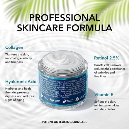 Face Moisturizer Collagen Cream, Anti Aging Night Cream with Retinol & Hyaluronic Acid Wrinkle Cream