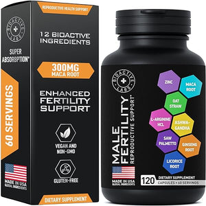 Fertility Supplements for Men - Advanced Fertility Blend for Men with Zinc, Maca, Ashwagandha, L-Arginine - Conception Fertility Prenatal Vitamins and Male Fertility Support Supplement - 120 Pills in Pakistan