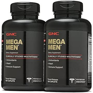 GNC Mega Men Multivitamin for Men, 180 Count, Antioxidants, Heart Health, and Immune Support