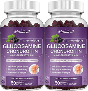 Glucosamine Chondroitin Gummies - Extra Strength Joint Support Supplement with MSM & Elderberry for Natural Joint, Antioxidant Immune Support for Adults, Men & Women-(2 Pack) in Pakistan