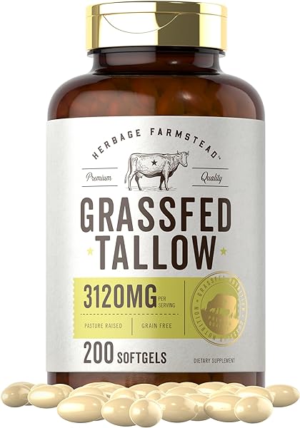 Grass Fed Beef Tallow 3120mg | 200 Softgel Ca in Pakistan