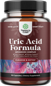 Herbal Uric Acid Cleanse and Detox - Essential Daily Kidney Cleanse and Uric Acid Support for Adults - Joint Support Supplement and Detox Cleanse with Tart Cherry Extract Capsules for Men and Women