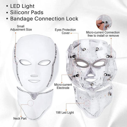Led Face Mask Light Therapy - 7 Color Photon Skin Rejuvenation Mask