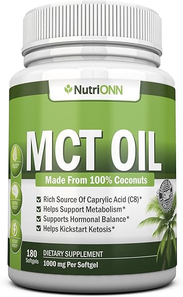 MCT Oil - 3000mg Per Serving - 180 Softgels - in Pakistan