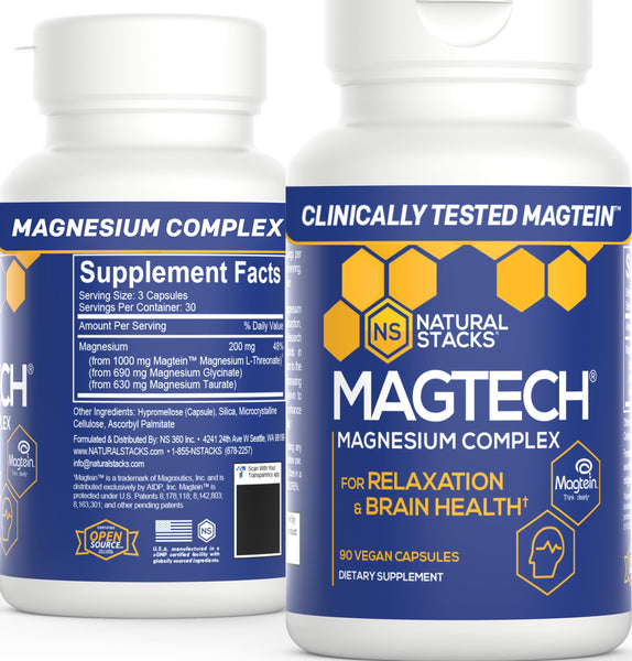 MagTech Magnesium Supplement - Chelated Magnesium Complex - 3 Forms of Magnesium: Magtein Magnesium L-Threonate, Glycinate & Taurate - Supports Relaxation & Brain Health, 90 Magnesium Capsules in Pakistan MagTech Magnesium Supplement - Chelated Magnesium Complex - 3 Forms of Magnesium: Magtein Magnesium L-Threonate, Glycinate & Taurate - Supports Relaxation & Brain Health, 90 Magnesium Capsules in Pakistan