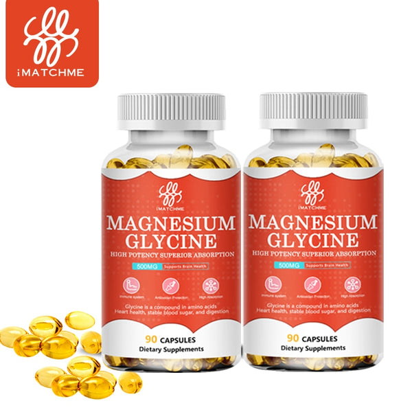 Magnesium Glycinate capsules - Vitamin D & B6, CoQ10, Magnesium Supplement calcium for Relaxation, Cognition and Sleep Quality in Pakistan Magnesium Glycinate capsules - Vitamin D & B6, CoQ10, Magnesium Supplement calcium for Relaxation, Cognition and Sleep Quality in Pakistan