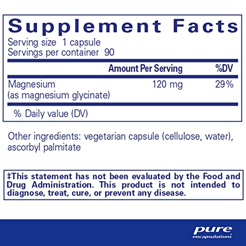 Magnesium Supplement in Pakistan Pure Encapsulations Glycinate to Support Stress Relief, Sleep, Heart Health, Nerves, Muscles & Metabolism