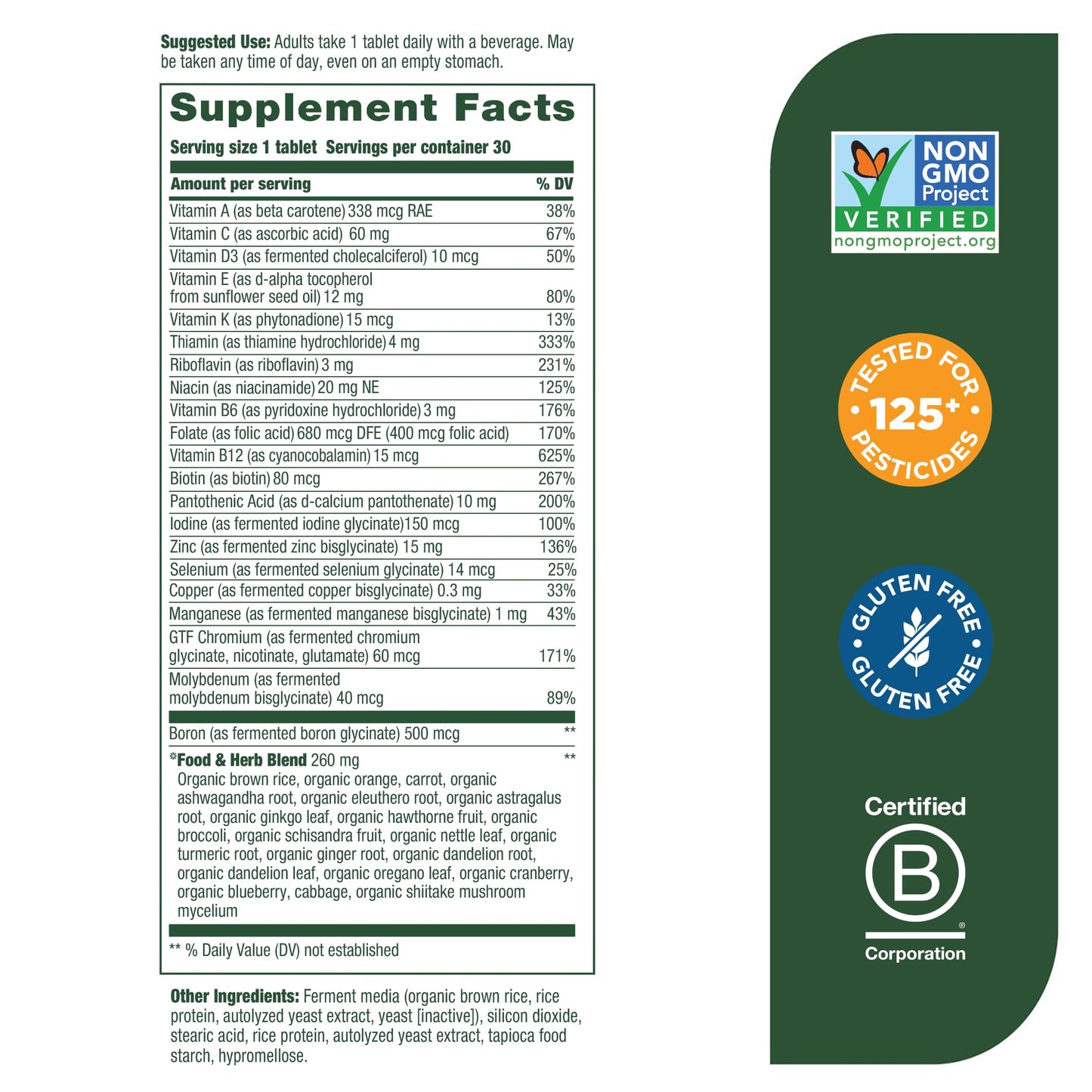 MegaFood Men's 40+ One Daily Multivitamin for Men with Vitamin B, Supplement in Pakistan