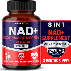 NAD+ Nicotinamide Riboside 12,970mg with Resveratrol Quercetin - Cellular Energy & Repair, Vitality (90 Count (Pack of 1)) in Pakistan