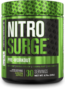 NITROSURGE Pre Workout Supplement - Endless Energy, Instant Strength Gains, Clear Focus, Intense Pumps - Nitric Oxide Booster & Powerful Preworkout Energy Powder - 30 Servings, Strawberry Margarita