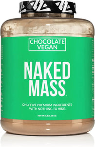 Naked Vegan Mass – Natural Vegan Weight Gainer Protein Powder – 8lb Bulk, GMO Free, Gluten Free, Soy Free & Dairy Free. No Artificial Ingredients – 1,230 Calories – 11 Servings