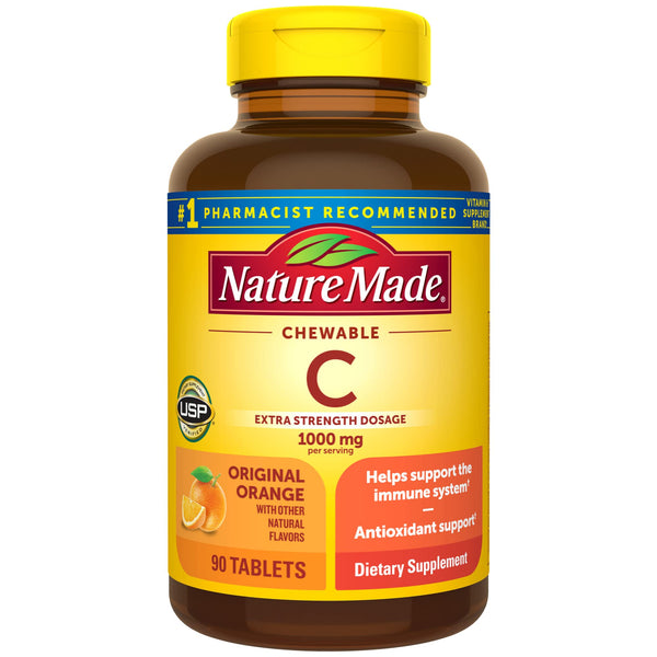 Nature Made Extra Strength Dosage Chewable Vitamin C 1000 mg per serving, Dietary Supplement for Immune Support, 90 Tablets, 45 Day Supply in Pakistan Nature Made Extra Strength Dosage Chewable Vitamin C 1000 mg per serving, Dietary Supplement for Immune Support, 90 Tablets, 45 Day Supply in Pakistan