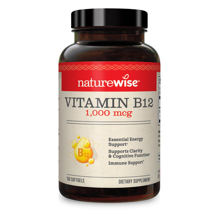 NatureWise Vitamin B12 1,000 mcg for Mental Clarity & Cognitive Function + Energy Support for Maximum Vitality and Wellbeing | B12 (150 softgels)
