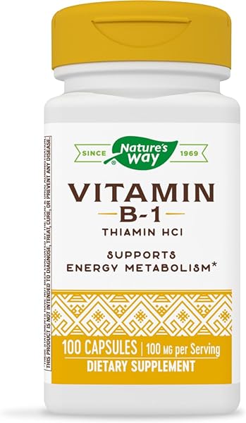 Nature's Way Vitamin B-1 - 100 mg Thiamin per Serving - Thiamine HCl - Supports Energy Metabolism* - Gluten Free - No Artificial Colors - 100 Capsules in Pakistan in Pakistan Nature's Way Vitamin B-1 - 100 mg Thiamin per Serving - Thiamine HCl - Supports Energy Metabolism* - Gluten Free - No Artificial Colors - 100 Capsules in Pakistan in Pakistan