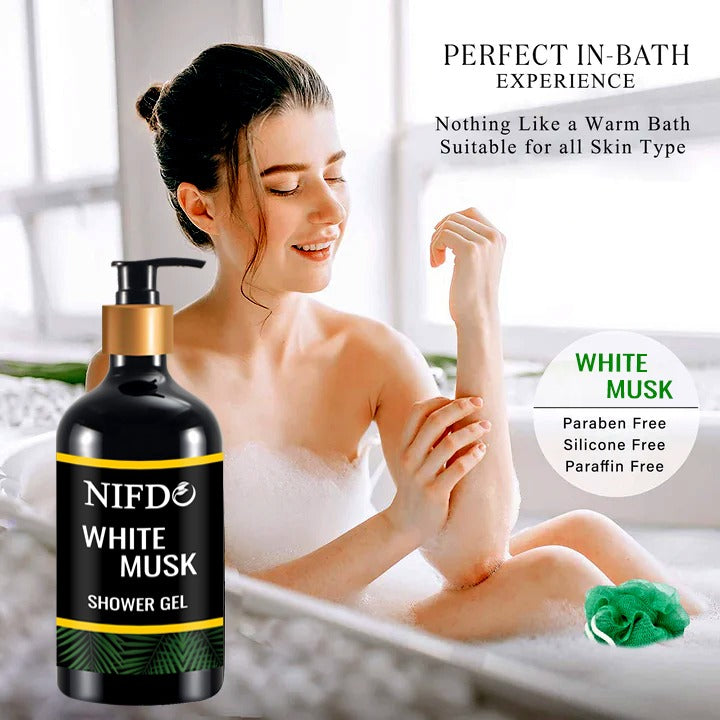 Nifdo White Musk Body Wash Shower Gel in Pakistan, Floral Cleanse Scented Skin, Bath & Shower Gel 250ml