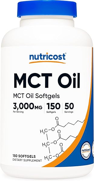 Nutricost MCT Oil Softgels 1000mg, 150 SFG (3 in Pakistan