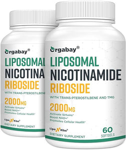 Orgabay Liposomal Nicotinamide Riboside 2000 MG with TMG and Pterostilbene, Boosting NAD+, Support Healthy Aging, 120 Count in Pakistan