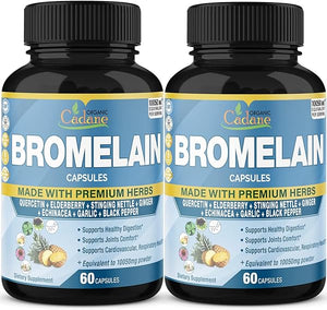 Organic Cadane 2 Packs of Bromelain Capsules 10050mg, 120caps in Pakistan