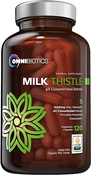 Organic Milk Thistle Capsules, 1500mg 4X Conc in Pakistan
